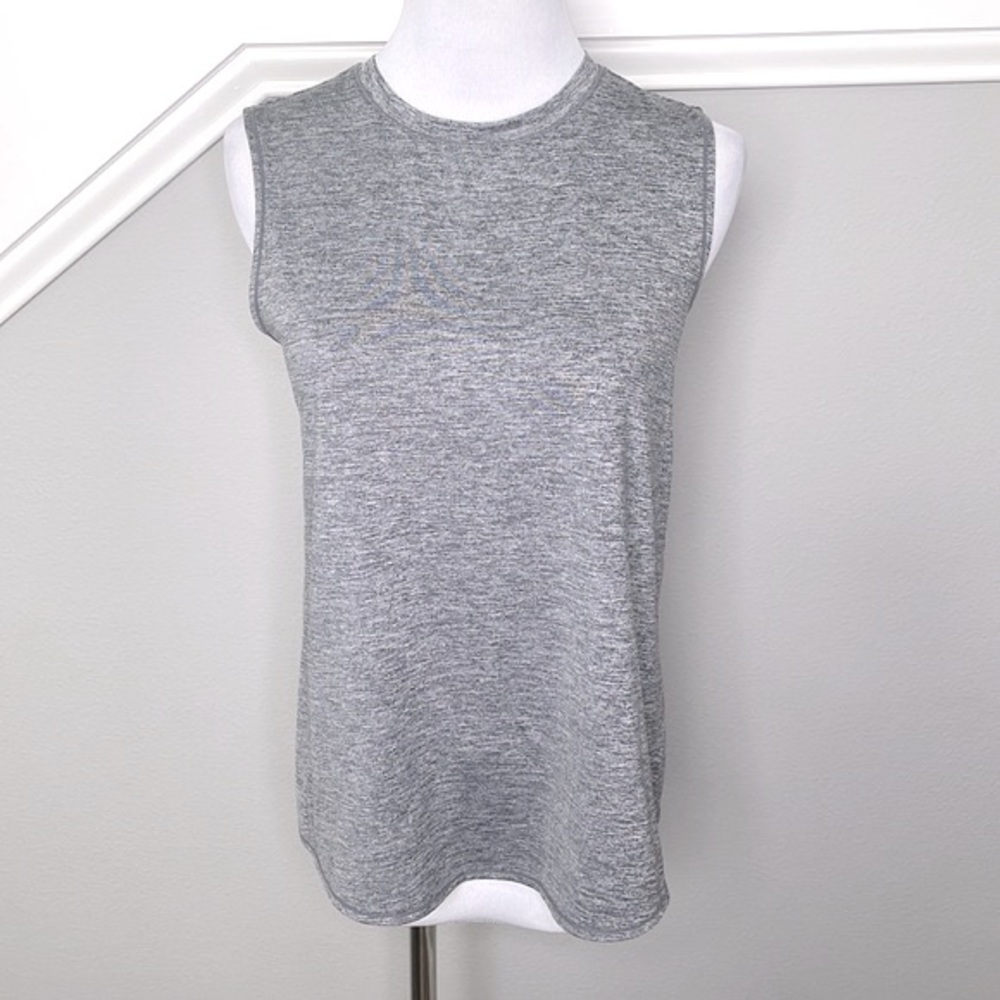 Athleta UPF Heathered Gray Crossover Back Sunlover Tank - Picture 2 of 6